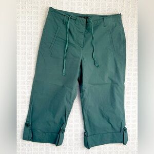 Theory Green Cropped Cargo Style Pants Size 0